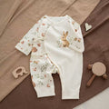 100% Organic Cotton Woodland Bunny Print Baby Romper