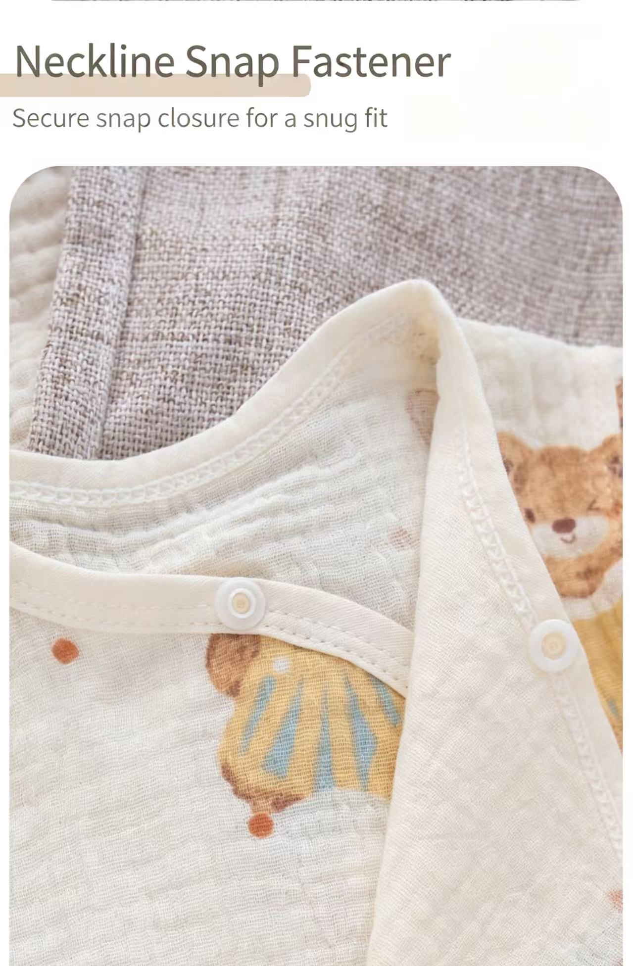 100% Organic Muslin Cotton Allover Cute Bear Baby Onesie