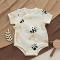 100% Organic Muslin Cotton Allover Panda Baby Onesie
