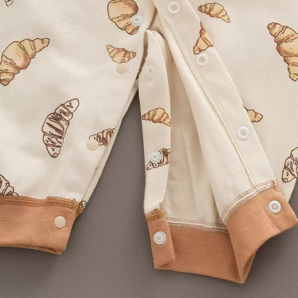 100% Organic Cotton Croissant Baby Romper