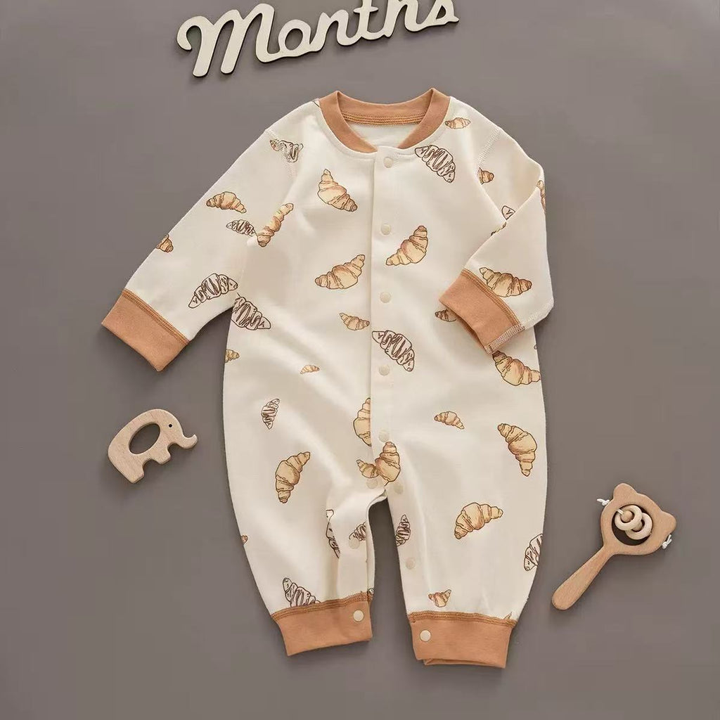 100% Organic Cotton Croissant Baby Romper
