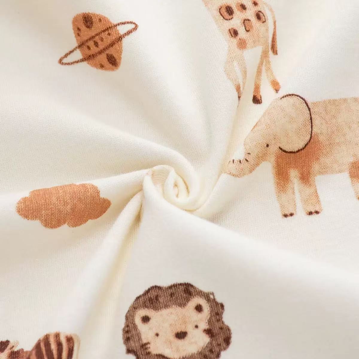 100% Organic Cotton Safari Print Baby Romper