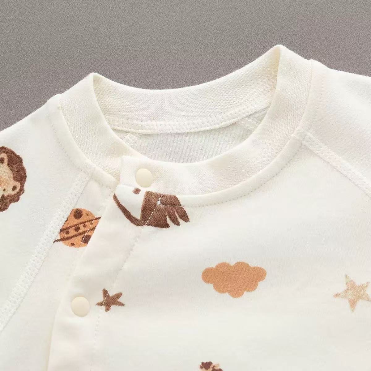 100% Organic Cotton Safari Print Baby Romper