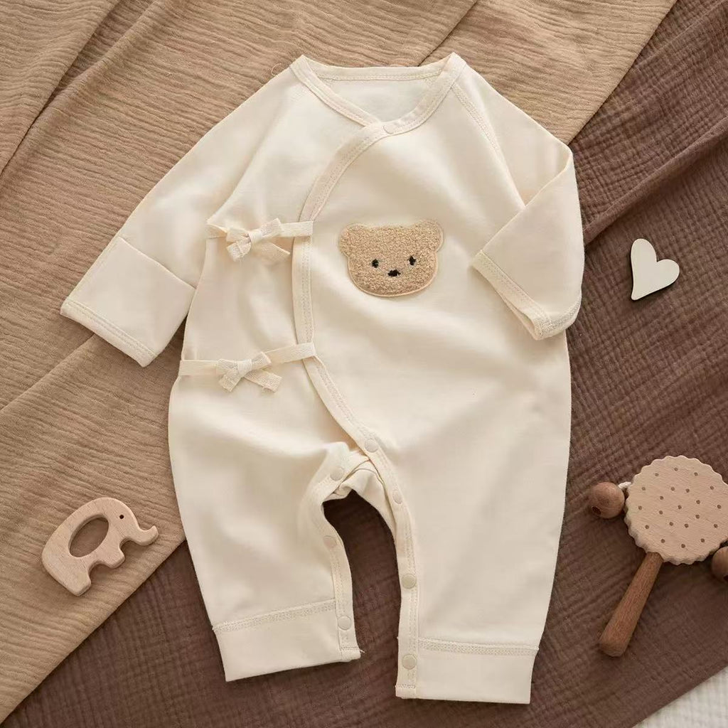 100% Organic Cotton Teddy Bear Baby Romper