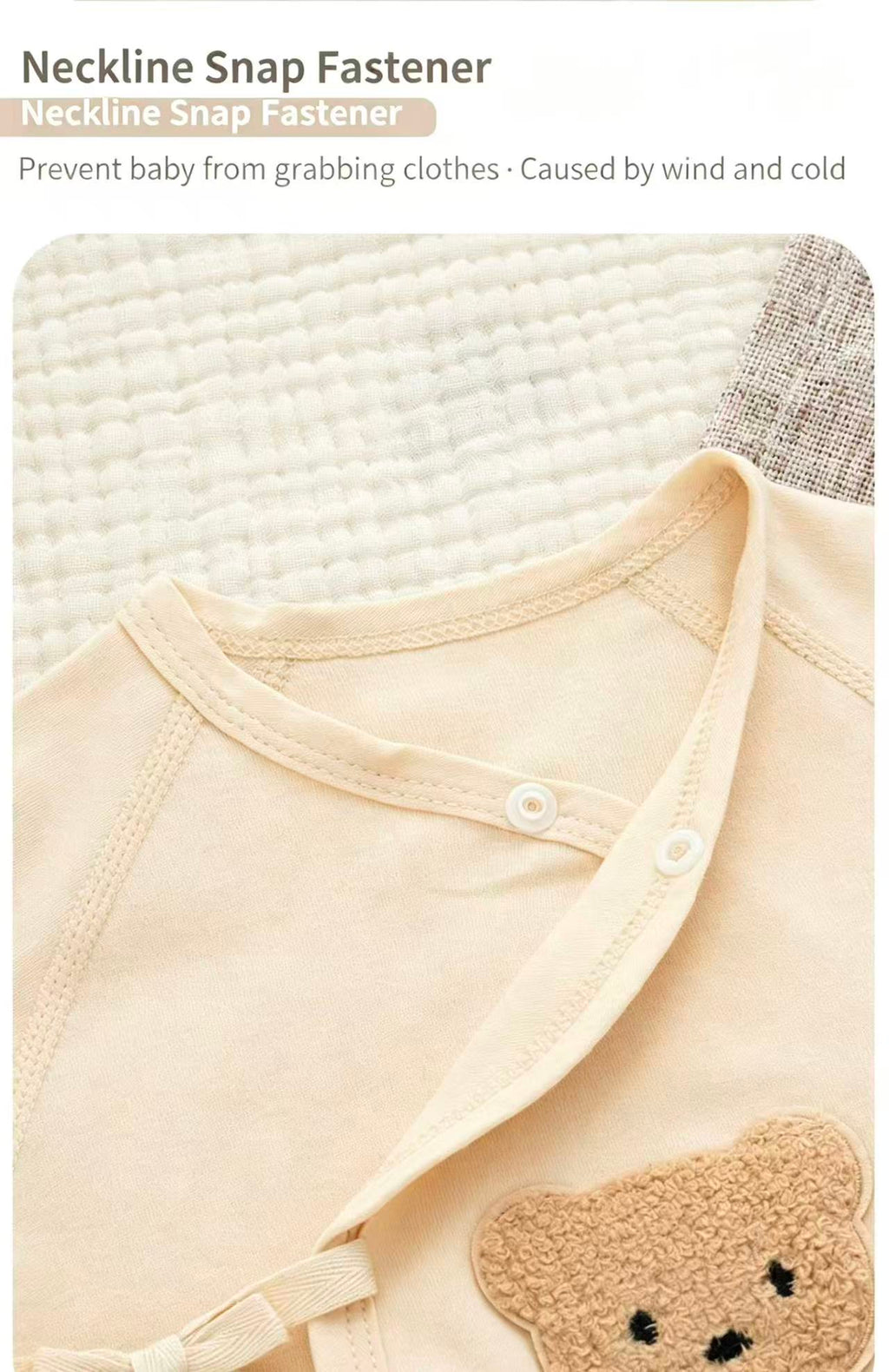 100% Organic Cotton Teddy Bear Baby Romper