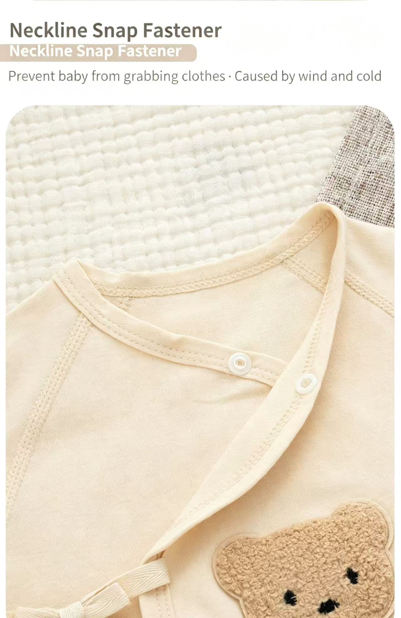100% Organic Cotton Teddy Bear Baby Romper