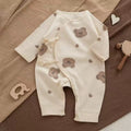 100% Organic Cotton Teddy Bear Print Baby Romper