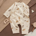 100% Organic Cotton Croissant Print Baby Romper
