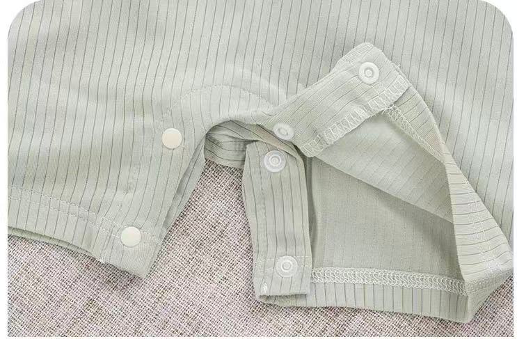 Bamboo & Organic Cotton Blend Ribbed Sage Green Short Baby Romper