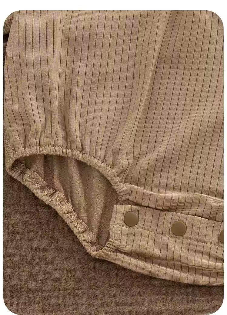 Bamboo & Organic Cotton Mix Light brown Sleeveless Baby Onesie