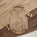 Bamboo & Organic Cotton Mix Light brown Sleeveless Baby Onesie