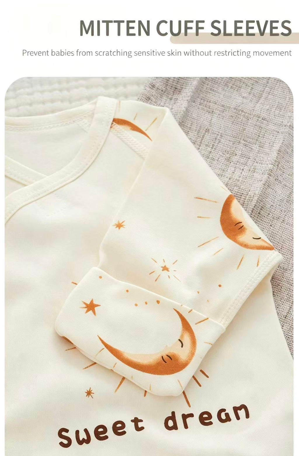 100% Organic Cotton Moon Star Print Baby Romper