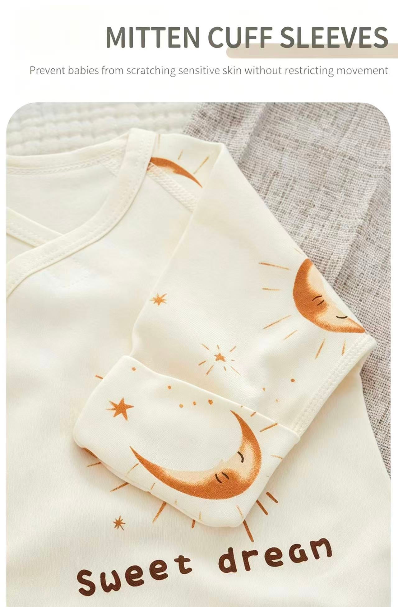 100% Organic Cotton Moon Star Print Baby Romper
