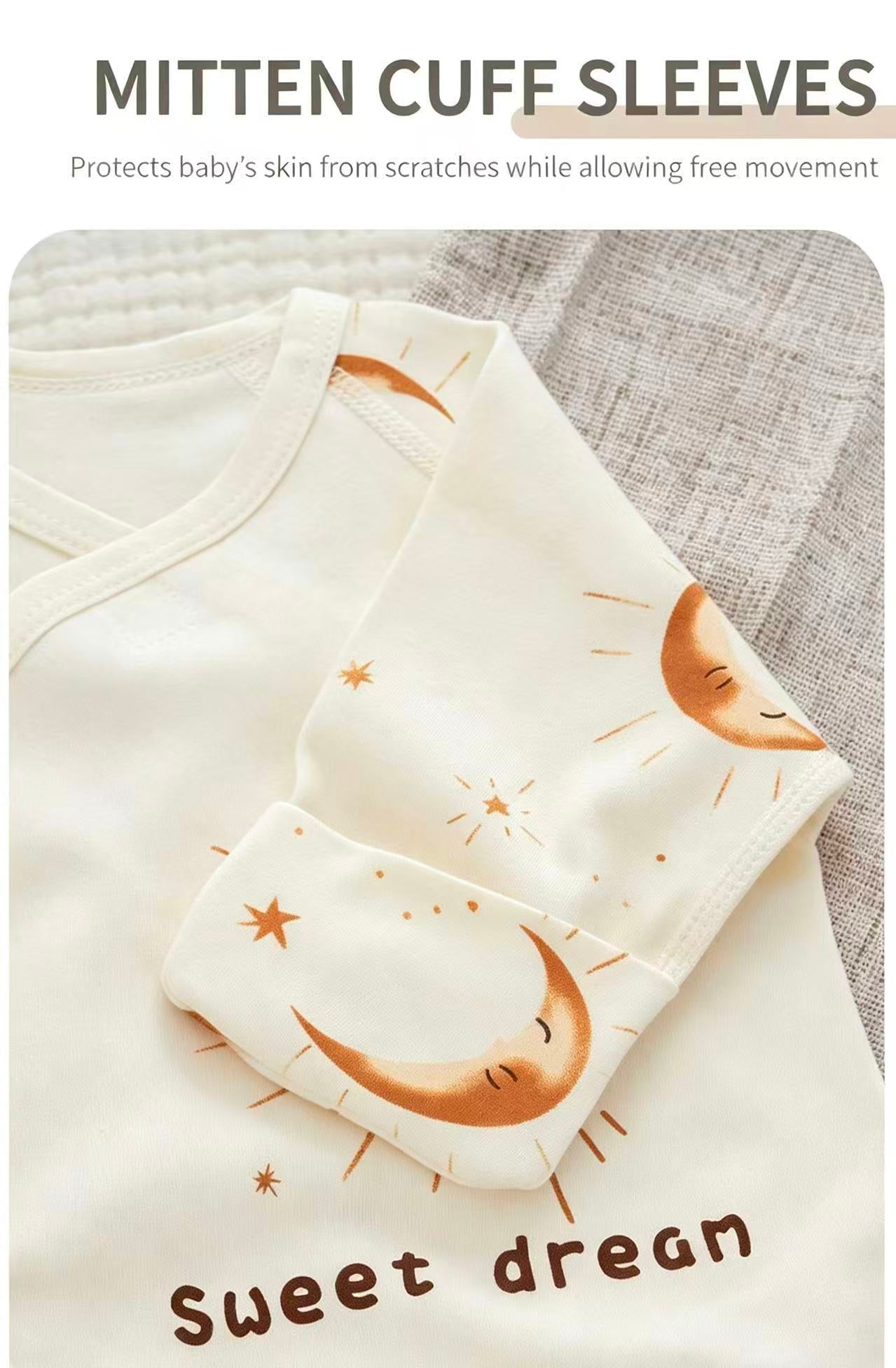 100% Organic Cotton Moon Star Print Baby Romper