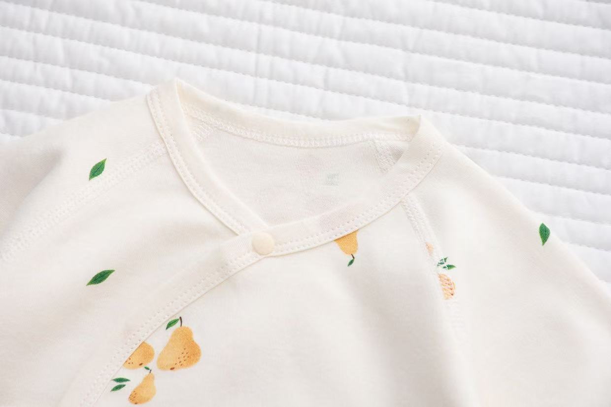 100% Organic Cotton Pear Print Baby Romper