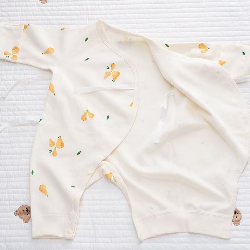 100% Organic Cotton Pear Print Baby Romper