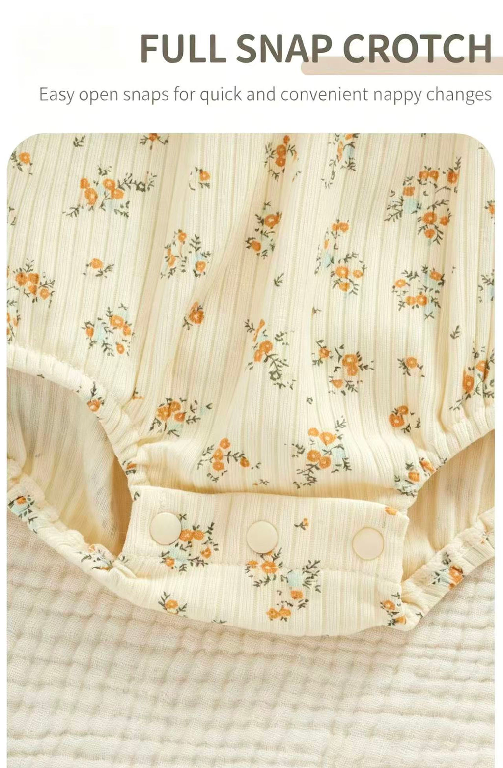 Ruffle Collar Floral Long Sleeve Baby Onesie