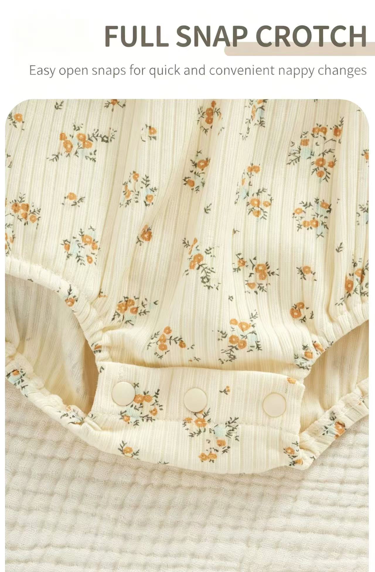 Ruffle Collar Floral Long Sleeve Baby Onesie