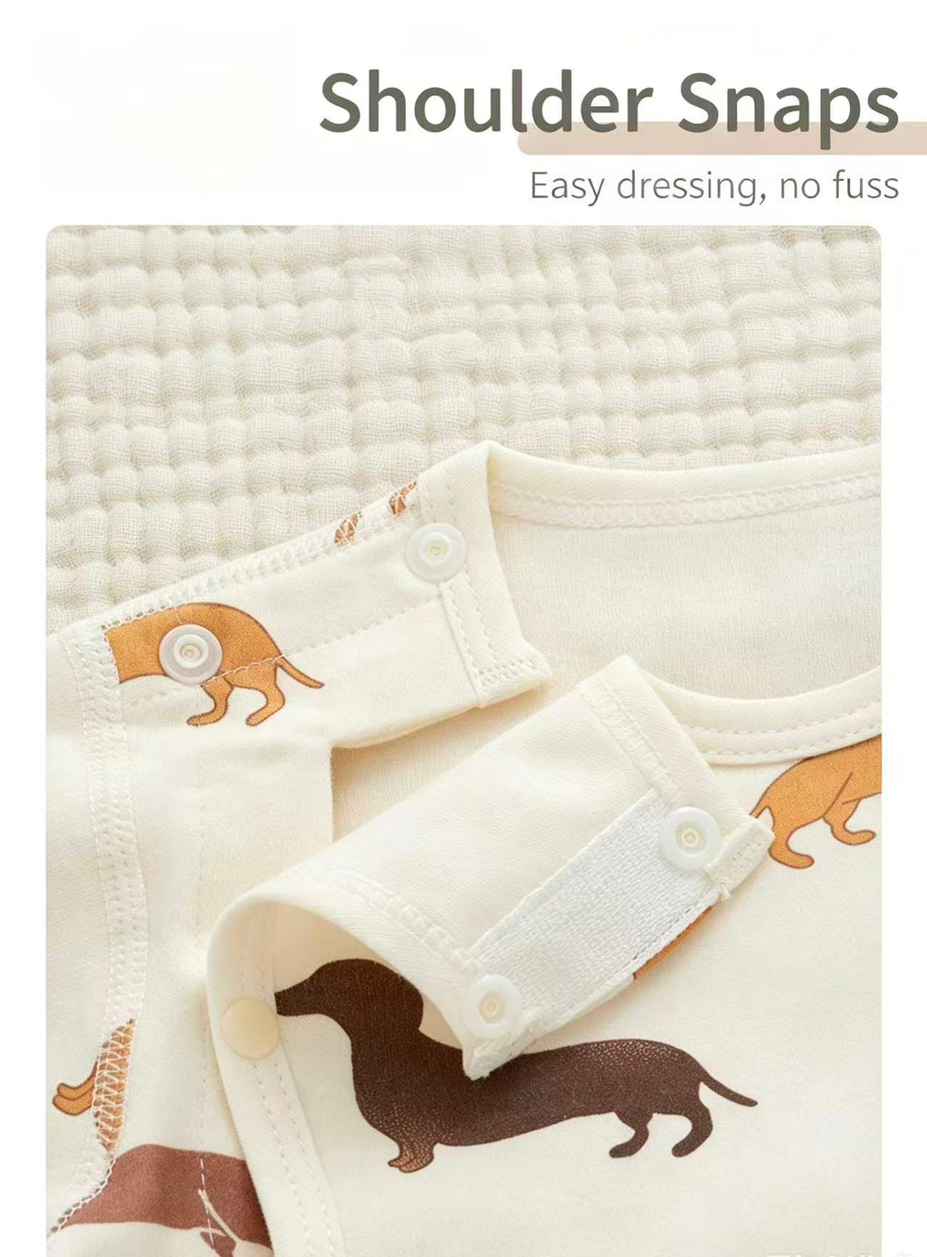 100% Organic Cotton Dachshund Print Baby Romper