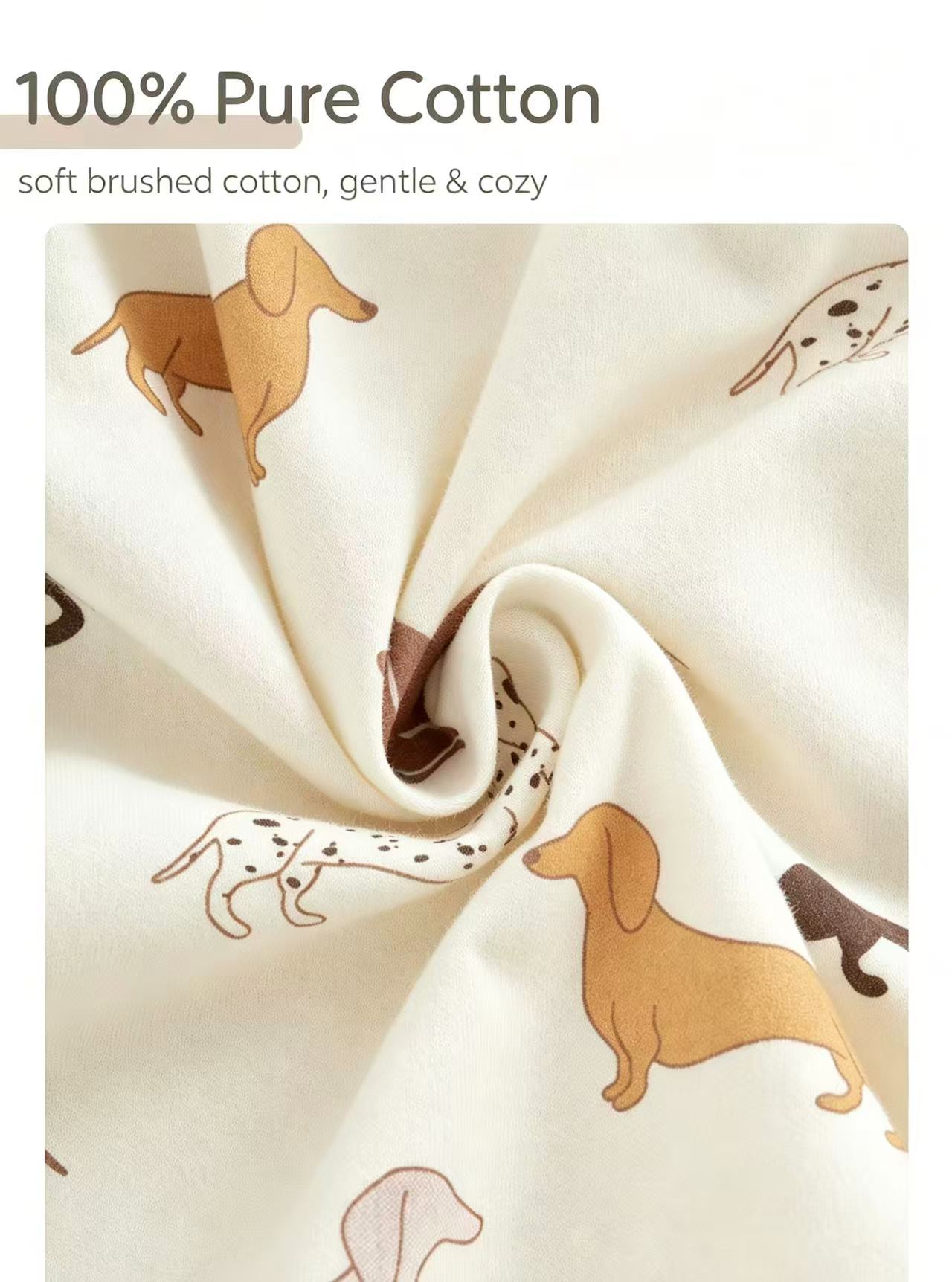 100% Organic Cotton Dachshund Print Baby Romper