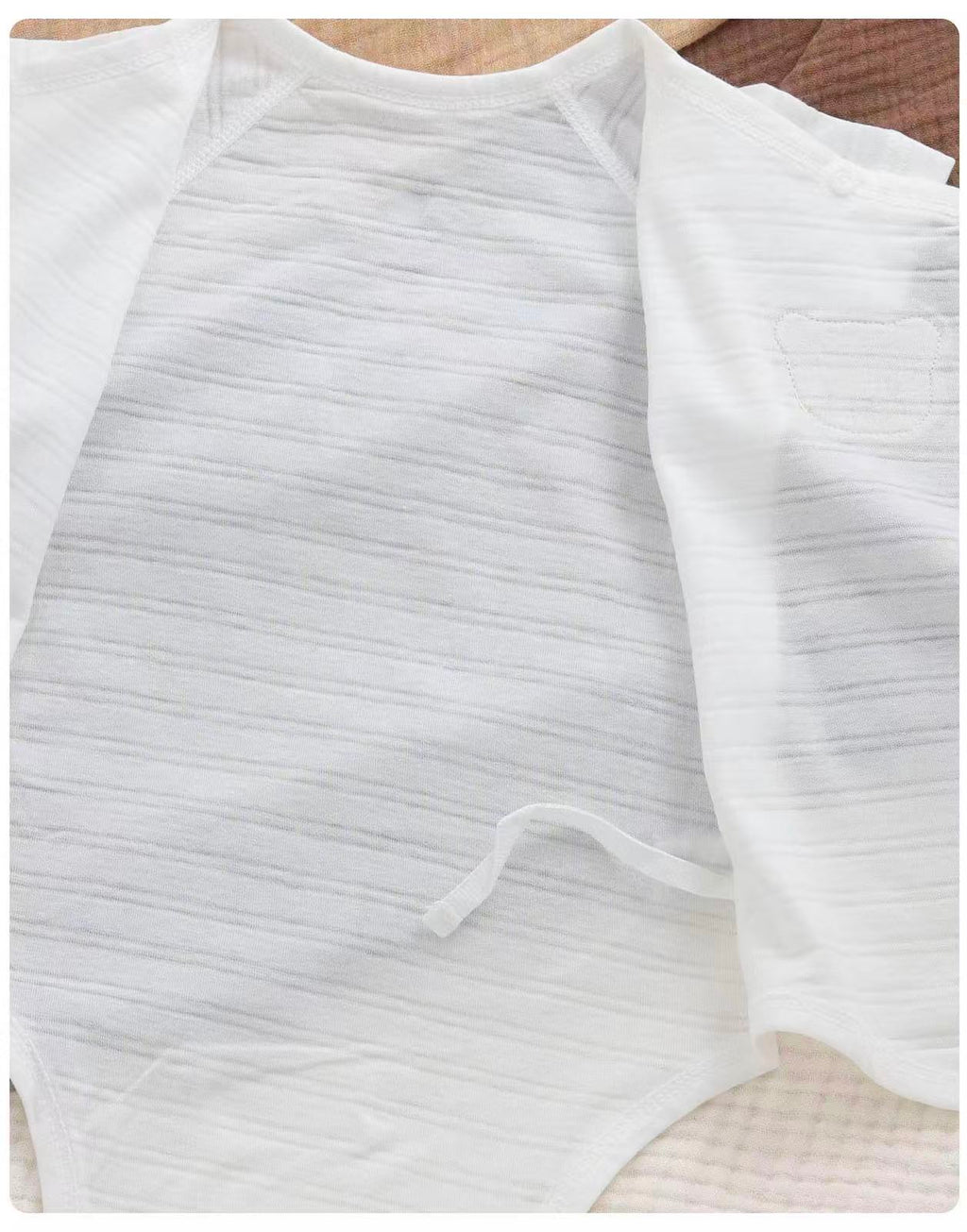 100% Organic Cotton Bear Patch Short Sleeve Baby Onesie