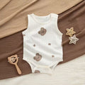 100% Organic Cotton Sleeveless Allover Bear Print Baby Onesie