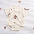 100% Organic Cotton Short Sleeve Allover Bear Print Baby Onesie