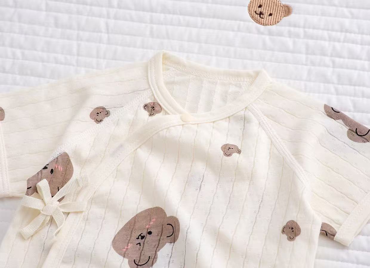 100% Organic Cotton Short Sleeve Allover Bear Print Baby Onesie