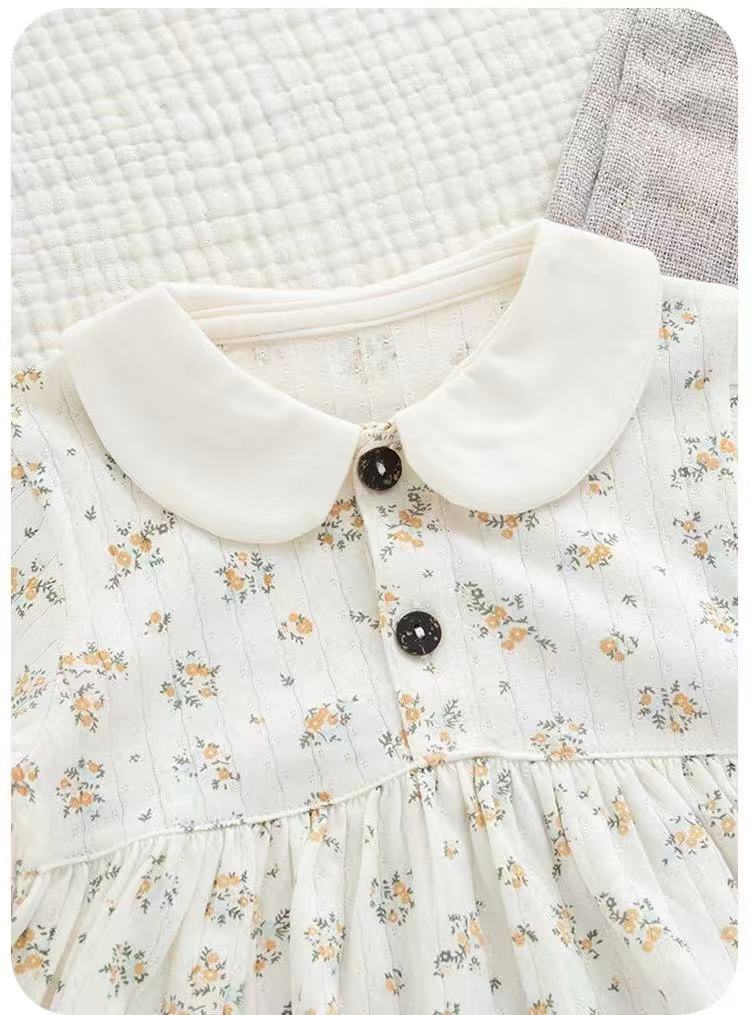 100% Organic Cotton Short Sleeve Ditsy Floral Baby Two Piece Set
