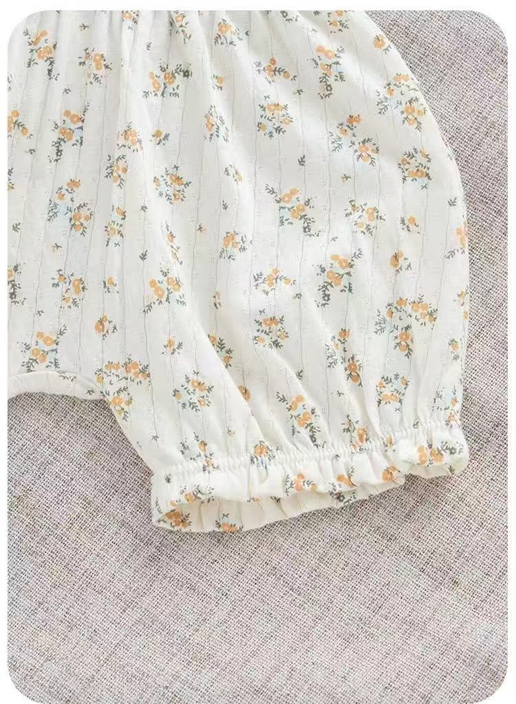 100% Organic Cotton Short Sleeve Ditsy Floral Baby Two Piece Set
