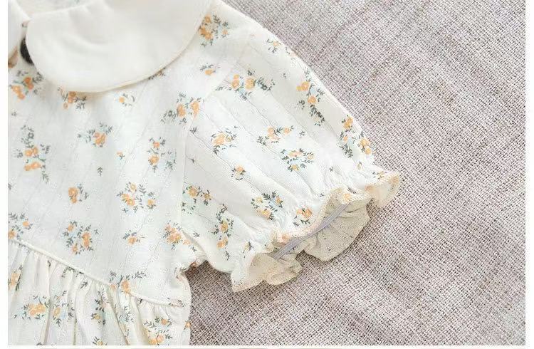 100% Organic Cotton Short Sleeve Ditsy Floral Baby Two Piece Set