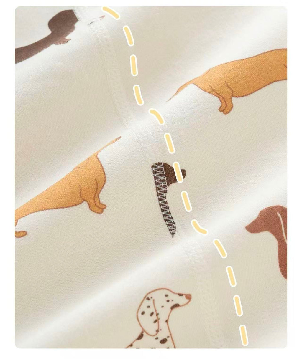 100% Organic Cotton Long Sleeve Dachshund Print Baby Two Piece Set