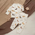 100% Organic Cotton Long Sleeve Dachshund Print Baby Two Piece Set