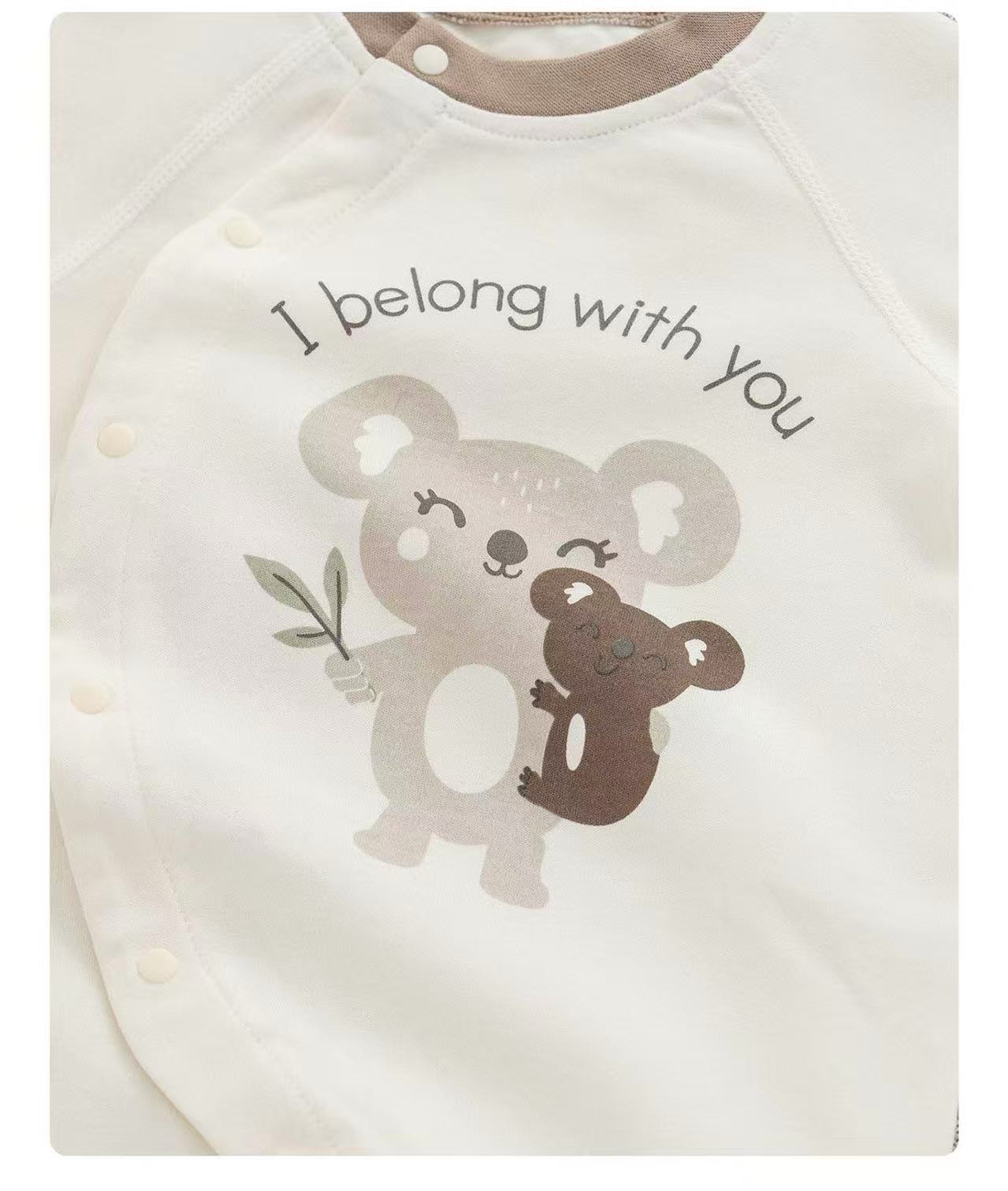 100% Organic Cotton Koala Print Baby Romper