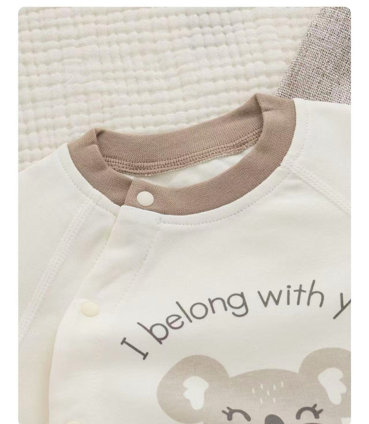 100% Organic Cotton Koala Print Baby Romper