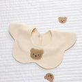100% Organic Cotton Bear Embroidery Baby Bib