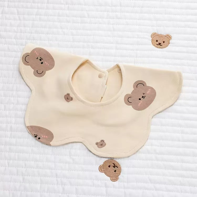 100% Organic Cotton Bear Print Baby Bib