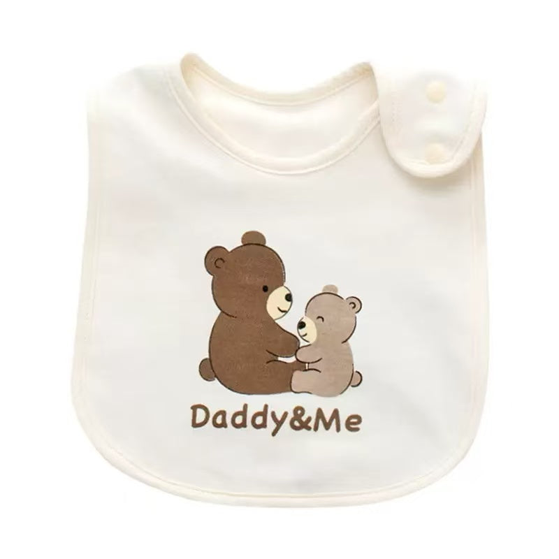 100% Organic Cotton Daddy & Me Bear Print Baby Bib