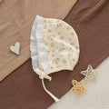 Organic Cotton Floral Lace Baby Bonnet Hat