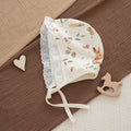100% Organic Cotton Woodland Bunny Lace Baby Bonnet