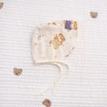 100% Organic Cotton Muslin Cute Bear Baby Bonnet
