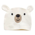 100% Organic Cotton Bear Face Print Ear Baby Beanie