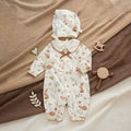 100% Organic Cotton Watercolour Bunny Print Baby Romper 2Pcs Set