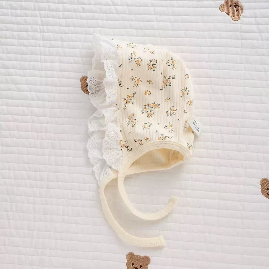 Ruffle Collar Floral Long Sleeve Baby Onesie 2Pcs Set