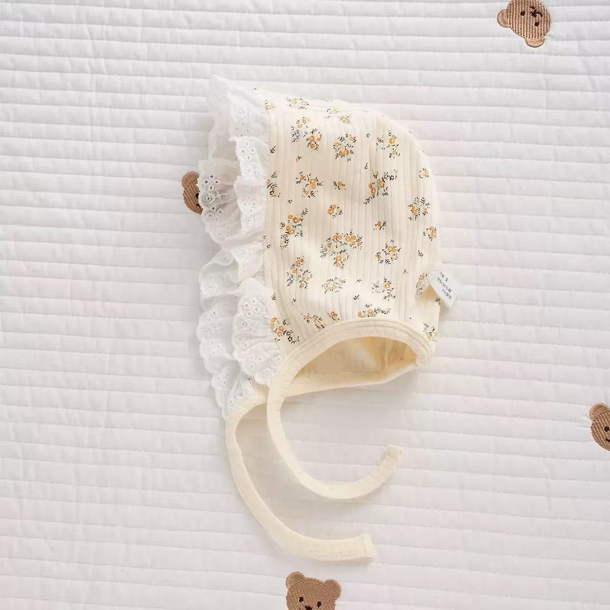 Ruffle Collar Floral Long Sleeve Baby Onesie 2Pcs Set