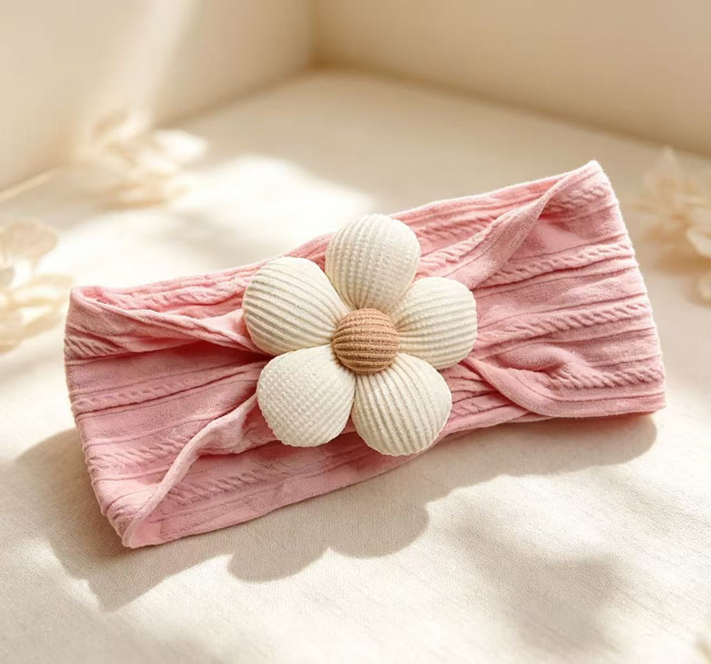 100% Organic Cotton 3D Flower Baby Headband