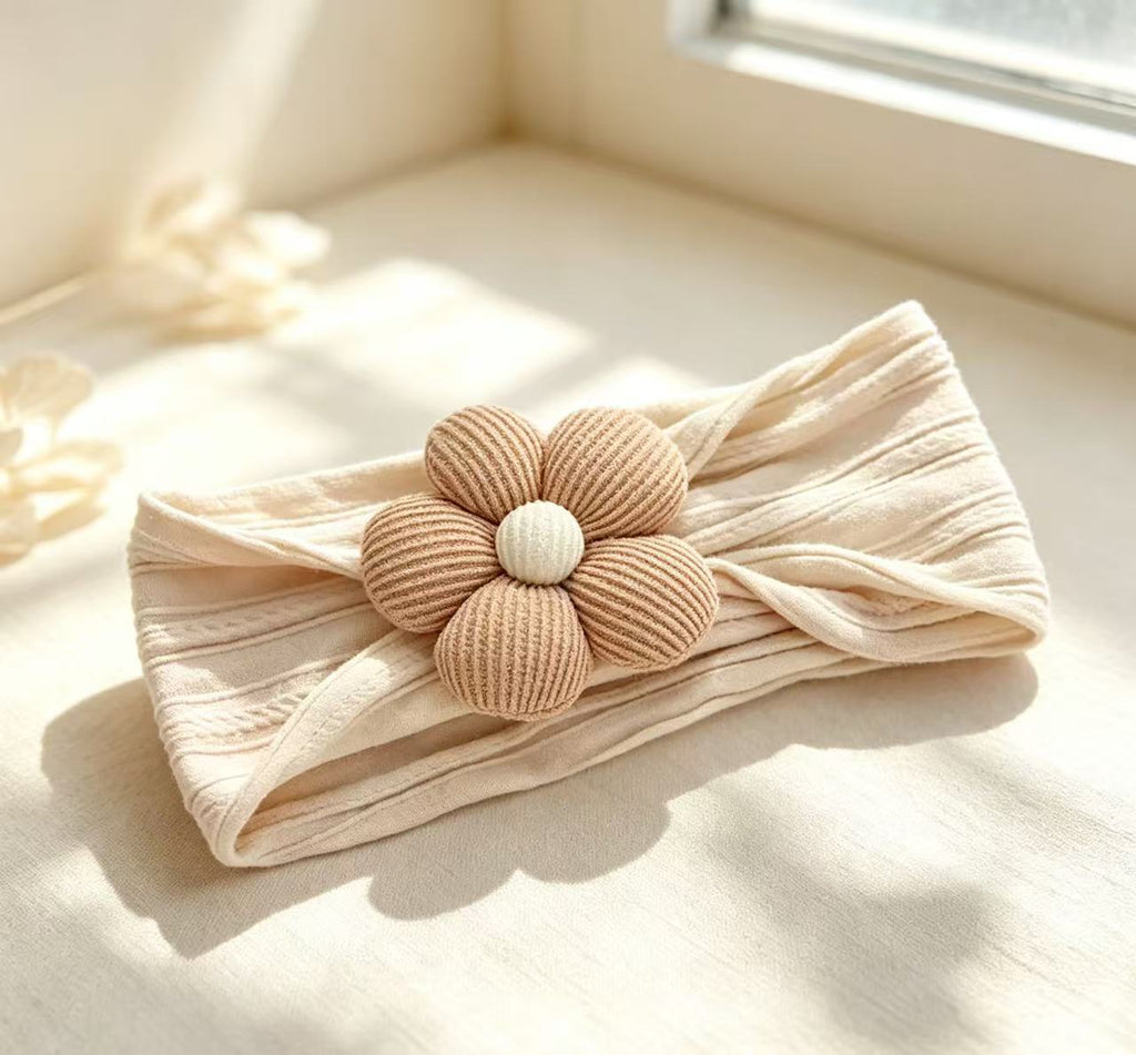 100% Organic Cotton 3D Flower Baby Headband