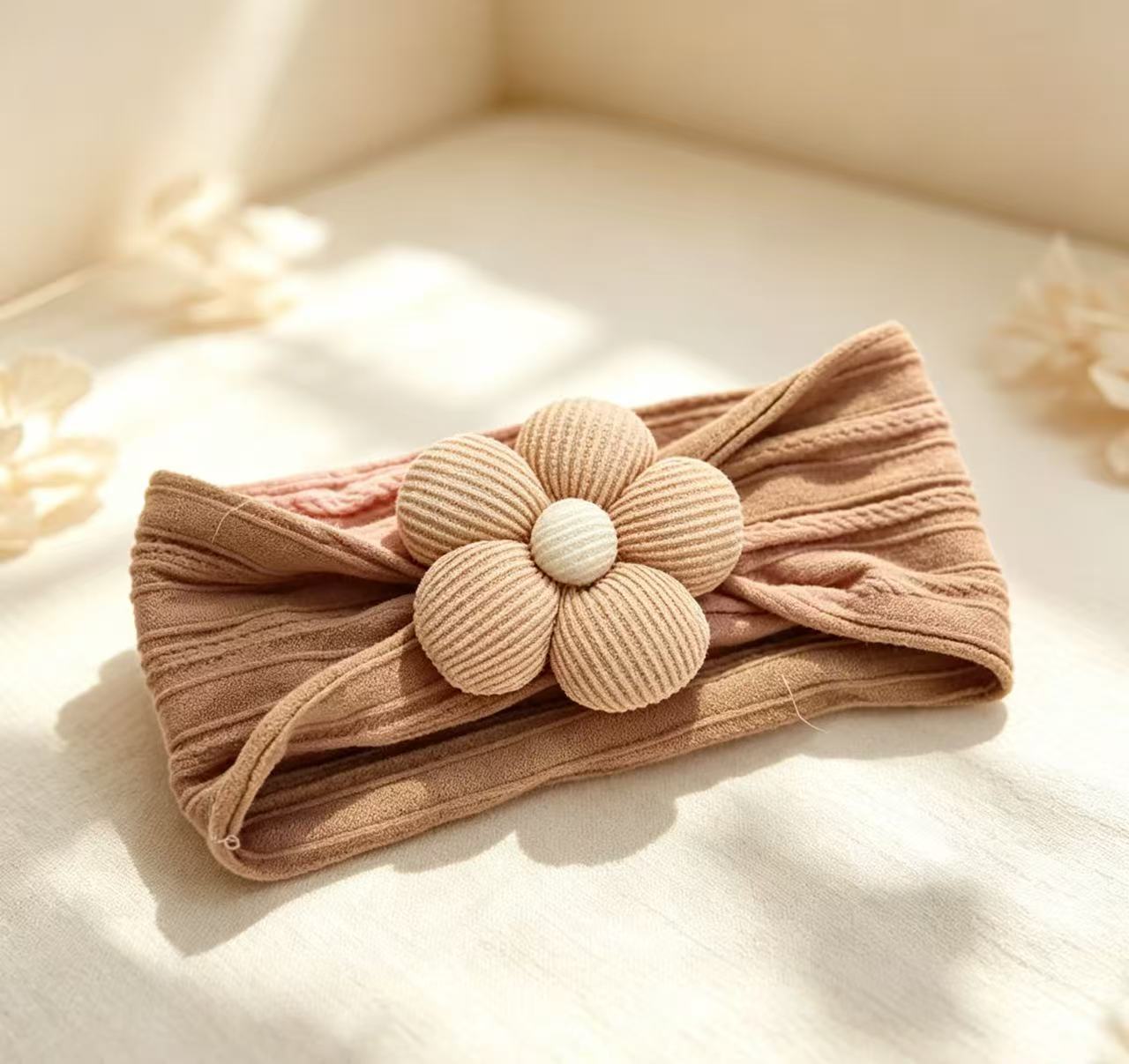 100% Organic Cotton 3D Flower Baby Headband