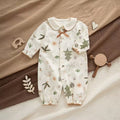 100% Organic Cotton Forest Bunny & Duck Print Baby Romper