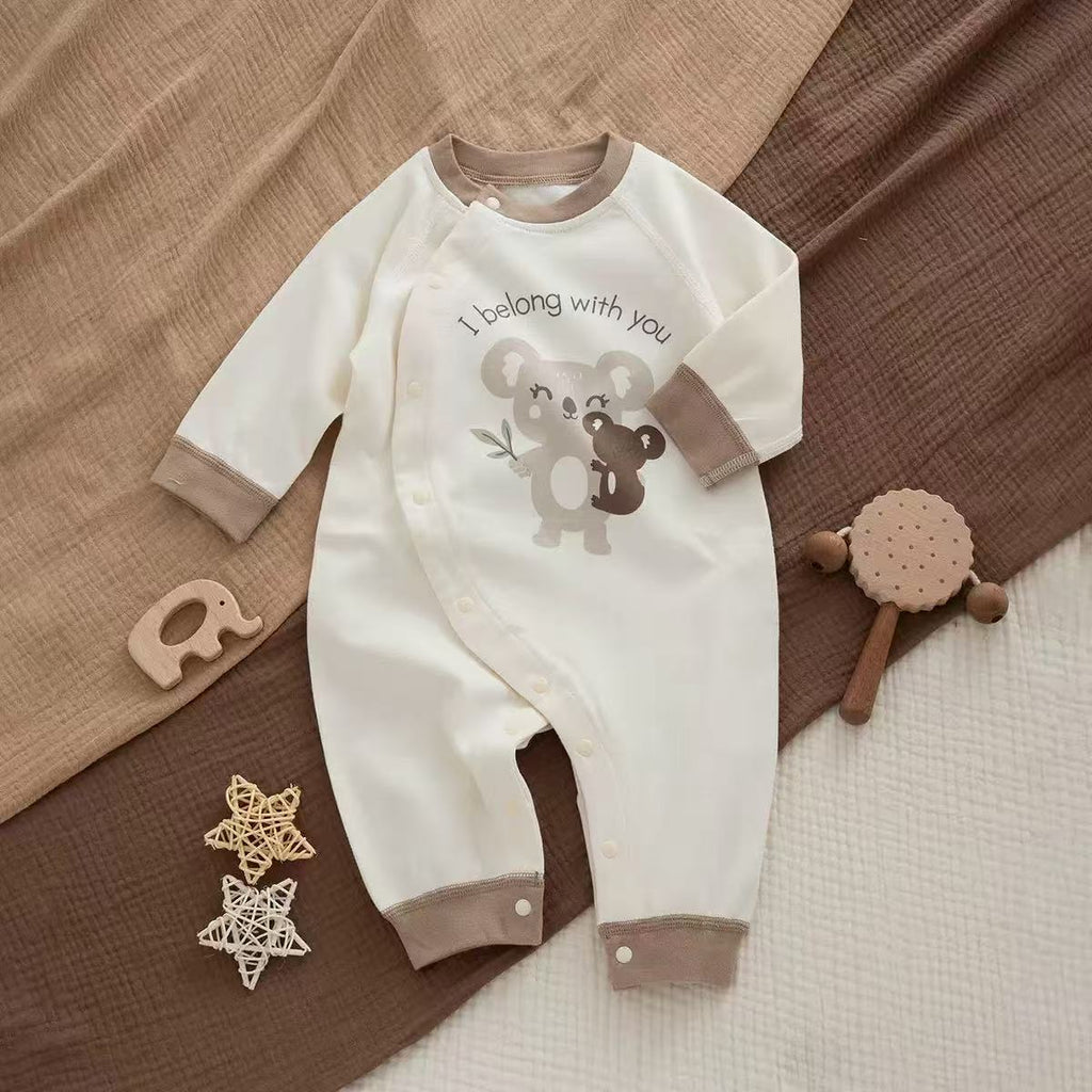 100% Organic Cotton Koala Print Baby Romper